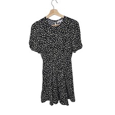 Reformation Gracie Mini Dress Black Cream White Floral Size 6