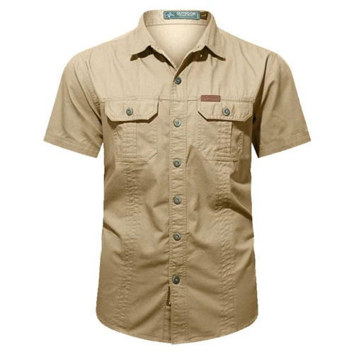 Hombres Camisas de Verano Camisas de Manga Corta Informales Camisa de Playa con Botones con Bolsillo - Imagen 40 de 54