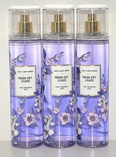 Bath & Body Works Fresh Cut Lilacs Fine Fragrance Mist 8 fl oz Set of 3