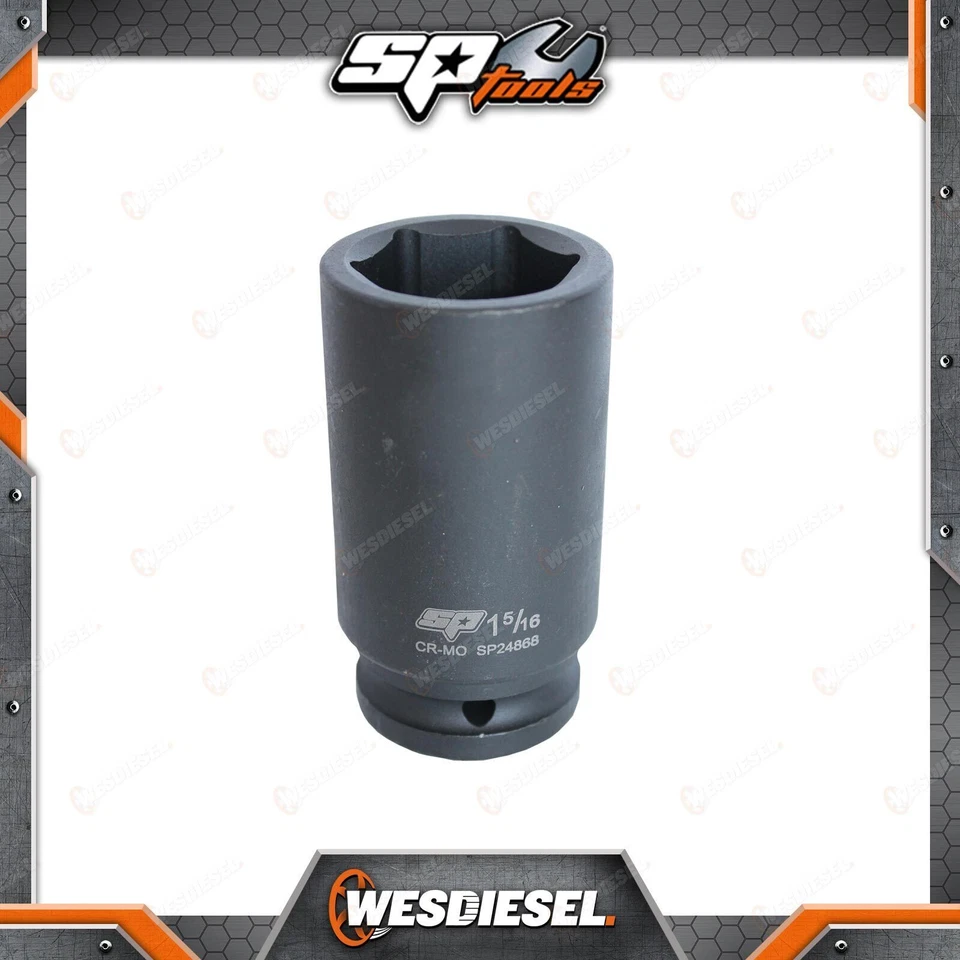SP Tools 3/4 Inch Drive Deep Impact Socket - 1-5/16 Inch 6 Point SAE Individual