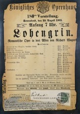 Rare 1903 Opera Handbill of the Richard Wagner Opera Lohengrin