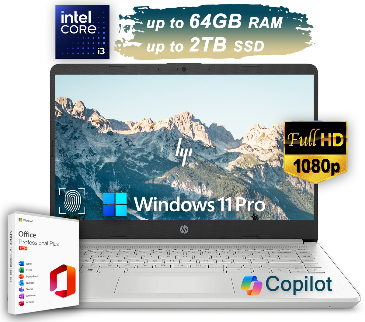 Windowsデスクトップ W-2174G SSD1TB+HDD2TB RAM32GB Office2024 HP Laptop Computer Office 2024 14
