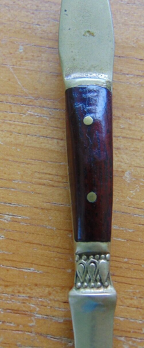 Apri lettere vintage ottone e legno 5 1/2" dea indù/dio elefante a cavallo - Foto 8 di 9