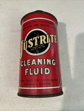 Antique Justrite Cleaning Fluid Tin Can/ Union Drug Co. Chicago USA/ excellent