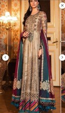 Pakistani designer Wedding Party Maria B Banarsi Gown Dress stitched Size S