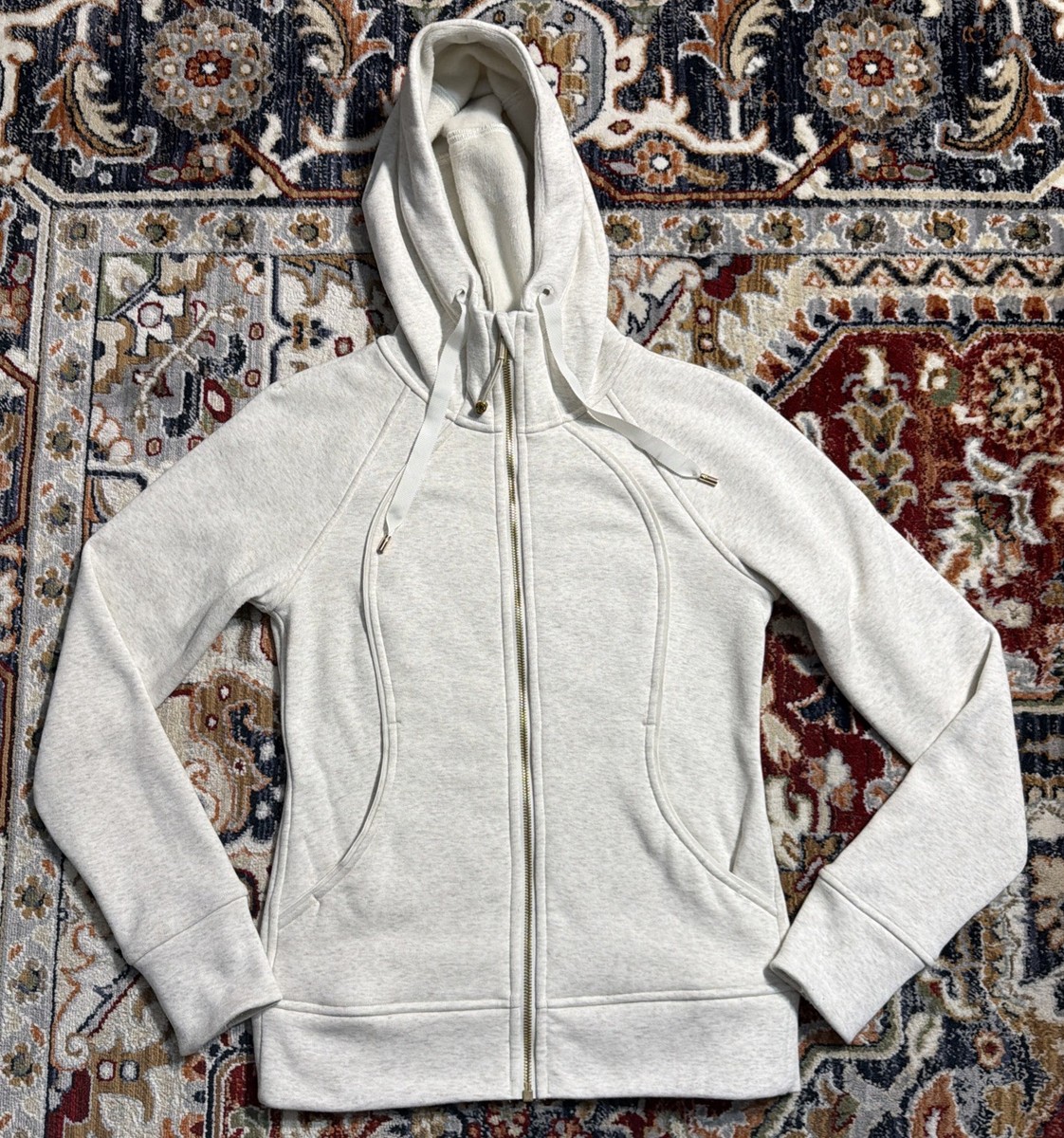 Lululemon Scuba Full-Zip Hoodie Plush Heathered Ivory Gold Women's