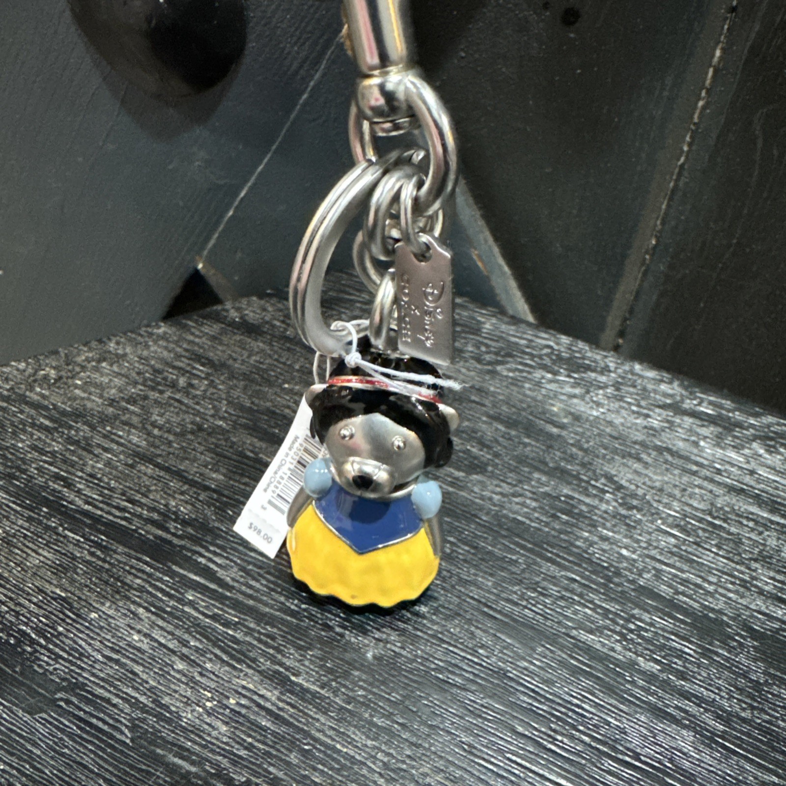 COACH Disney Snow White Bear Keychain Charm