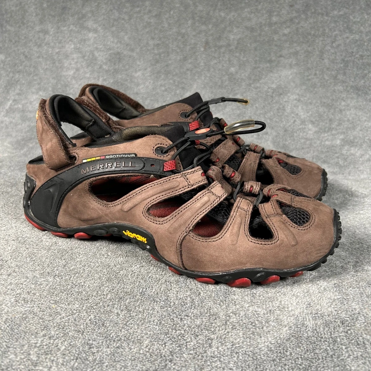 Merrell Chameleon II Web Leather Hiking Sandals Mens 12 Chocolate Brown Vibram Merrell Leather Sandals for Men for sale | eBay main image 4