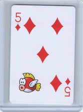 Super Mario Bros Cheep Cheep 5 of Diamonds Playing Card Nintendo Character Art