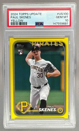 147559681 Paul Skenes 2024 Topps Update #US100 Yellow Rookie RC PSA 10