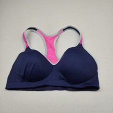 Victoria's Secret PINK Women Sports Bra Small Blue Yoga Wireless Logo READ