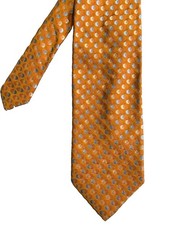 Smithsonian Vintage Silk Tie Orange Geometric Made In Italy
