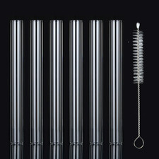6 Pcs Borosilicate Glass Tube 12mm OD 2mm Thick Glass Blowing Tubes with Cleanin