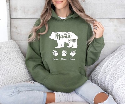 Custom Mam Bear Hoodie  Personalized Mama Hoodie  Mother  39 s Day Gift  Mom and