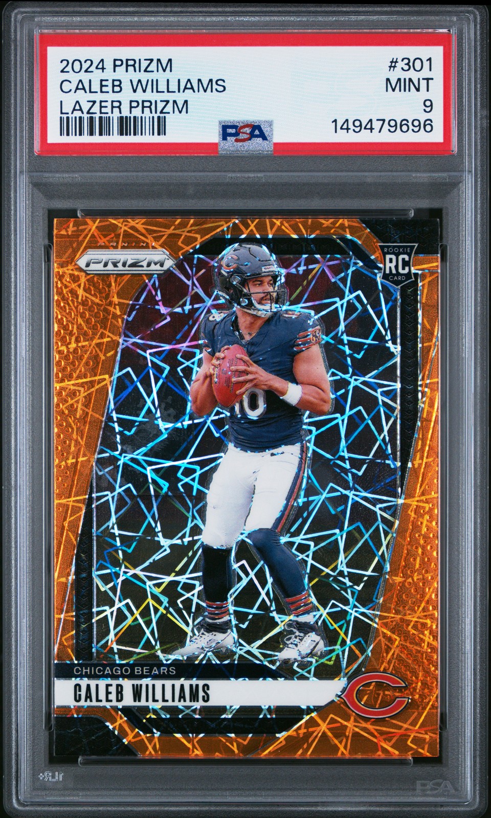 2024 PANINI PRIZM LAZER PRIZM #301 CALEB WILLIAMS PSA 9