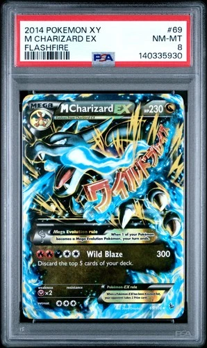 2014 POKEMON XY FLASHFIRE #69 M CHARIZARD EX PSA 8