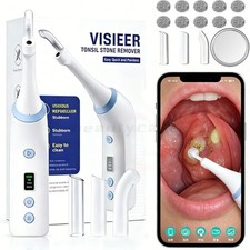 Visible Electric Tonsil Stone Remover Vacuum Kit, w/HD Camera Built-in LED Light