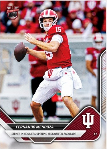 Fernando Mendoza Indiana 2025-26 Bowman U NOW Football Card 64 Presale