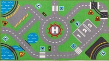 IKEA Storabo kids car track road mat rug imagination play green 75x133 cm VGC