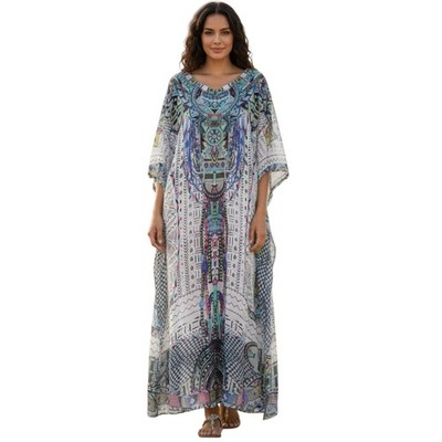 Camilla Maasai Mosh Kaftan One Size Silk Embellished Long Maxi Boho Festival