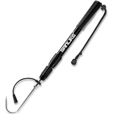 SANLIKE Telescopic Fishing Gaff Stainless Steel Spear Hook Tackle Rubber Handle