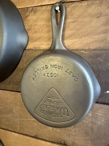 Wagner Ware Cast Iron #3 Pie Logo Skillet 1053 F Restored (circa: 1915-1934)