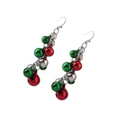 Multicolor Christmas Alloy Jingle Bell Earrings Chandelier Drop Earrings Gift