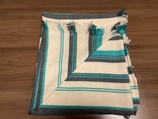 Large Woven Throw Blanket Cream,Teal,Gray 60"x34"