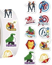 100 AVENGERS ASSORTED 1" STICKERS LABELS SEALS PARTY FAVOR GIFT MOVIE MARVEL