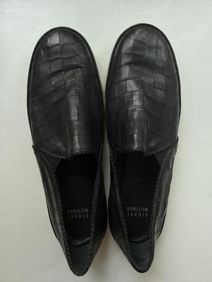 Women Stuart Weitzman Loafers Black Leather 41
