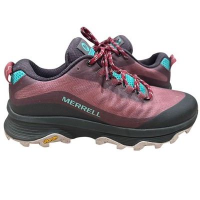 Merrell Moab Speed Womens Sz 8.5 Burgundy Red Hiking Shoes Sneakers Vibram