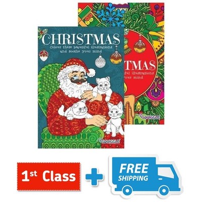 Christmas Colouring Book Adult Activity Fast shipping