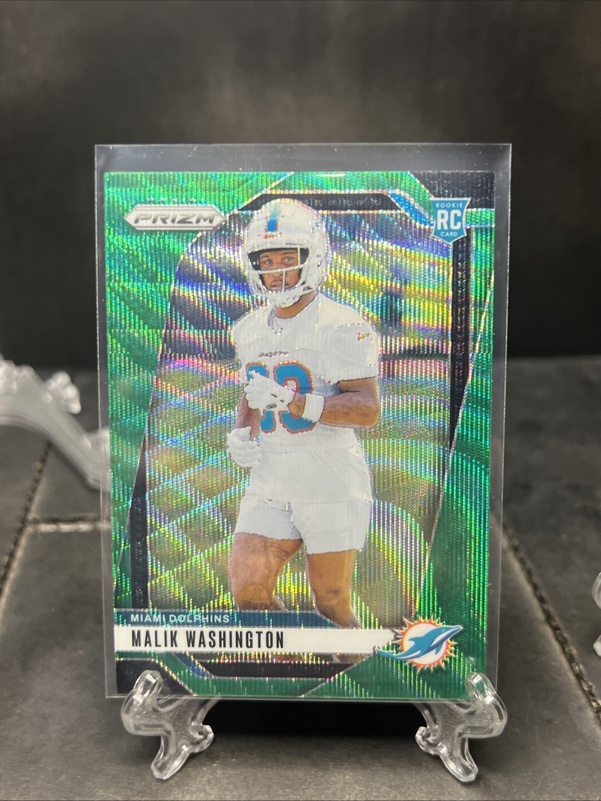 2024 Panini Prizm - Rookies Malik Washington #371 Green Wave Prizm (RC)