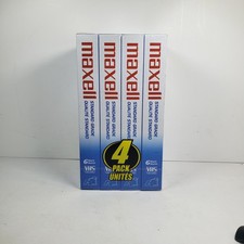 Maxell Video Cassette 4 Pack GX-Silver Blank VHS Tapes T-120 6 hr NEW Sealed VCR