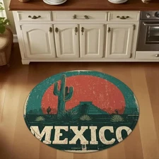 [1 Flannel Floor Mat,Desert Adventure Theme Land Day Mat for Indoor Use (Suitabl