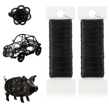 2 Rolls Metal Black Wire 109 Yards Flexible Christmas Wire 0,35Mm Wreath Wires F