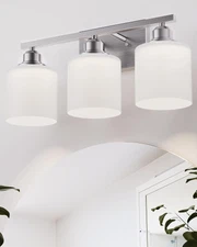Bathroom Light Fixtures over Mirror, 3-Light Vanity Lights Brushed Nickel, Moder