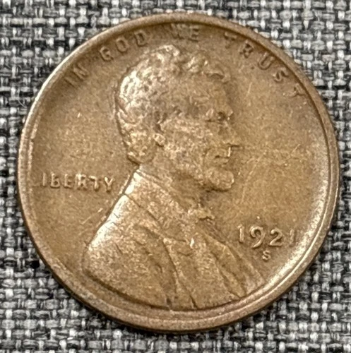 1921 S Lincoln cent VG+