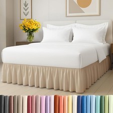 Bedskirt Queen Size Ruffle - 15 inch Drop Dust Ruffle Bed Skirt with Platform...