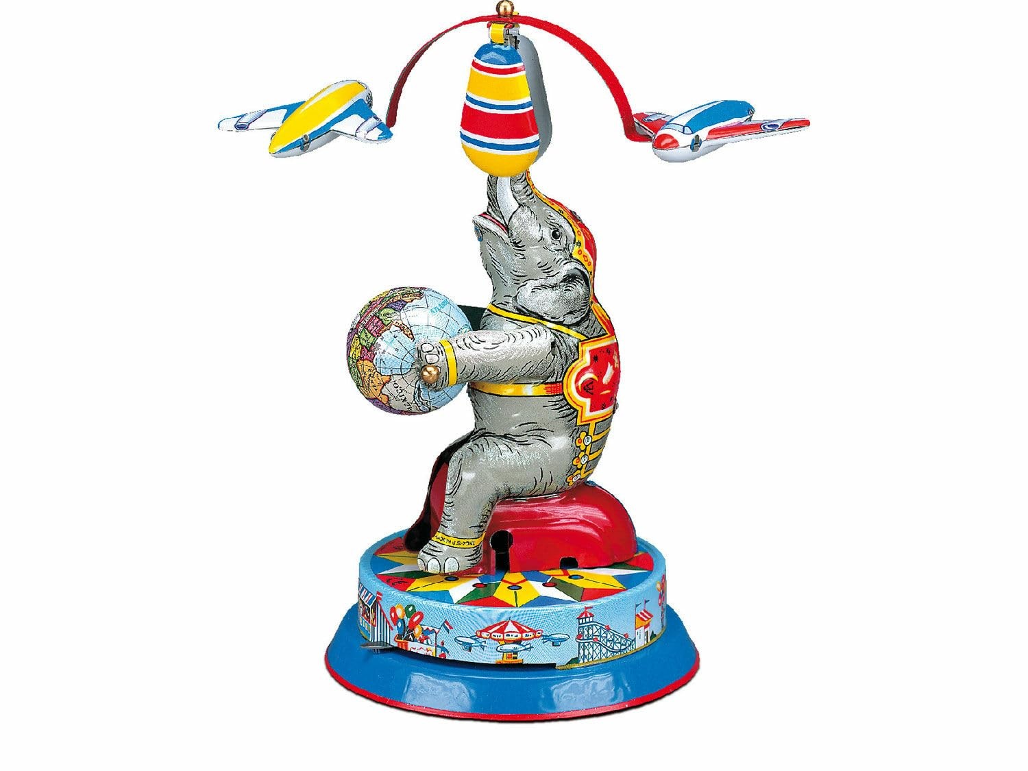 Wilesco 10260 Blechspielzeug - Elefant mit Zwei Fliegern