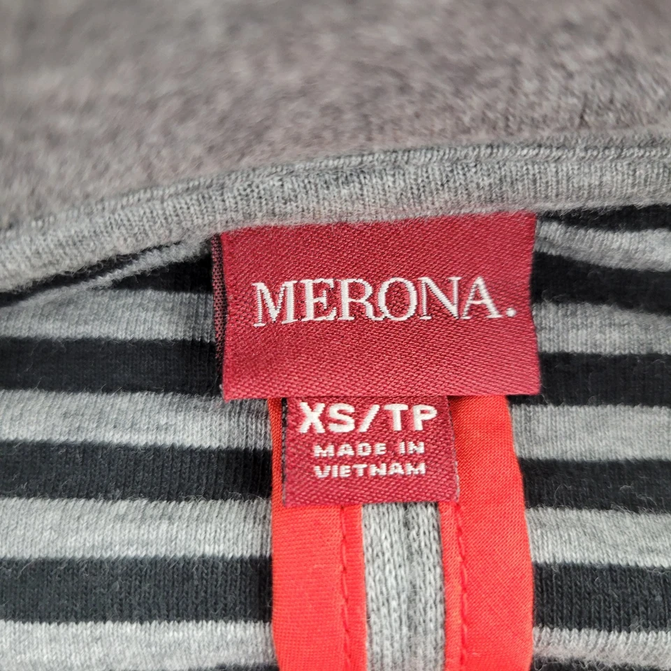 Blazer Merona Mujer XS Gris Bolsillos Botón Manga Larga Foto 4 de 4