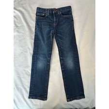 Lucky Brand Boys Classic Straight Jeans Dark Wash Adjustable Waist Size 7