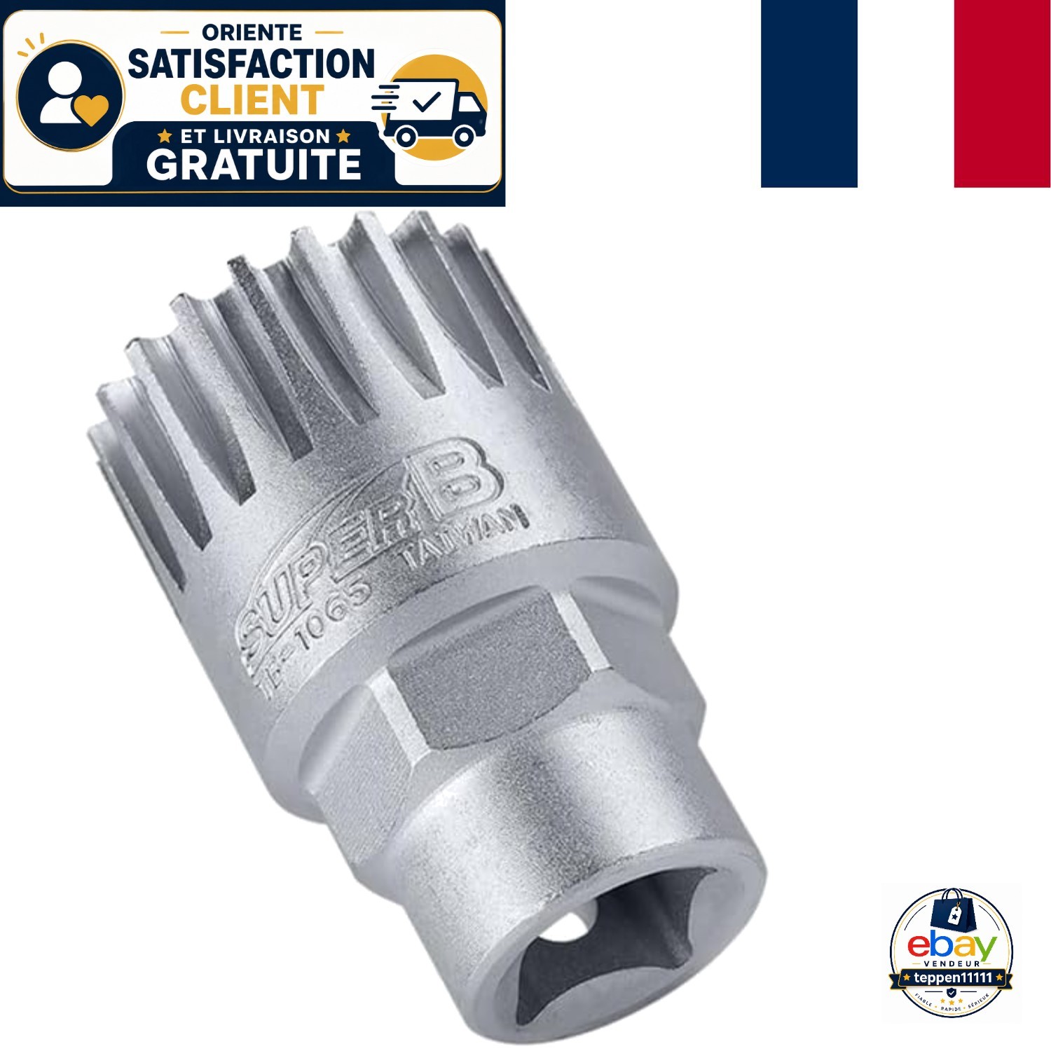 Outil 24 mm pour pédalier SuperB finition peinte grise haute précision