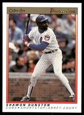 1991 O-Pee-Chee Premier #37 Shawon Dunston Chicago Cubs Baseball Card