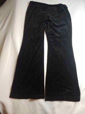 Juicy Couture Sweatpants Womens Large Black Velour Rhinestone Logo Y2K Flared