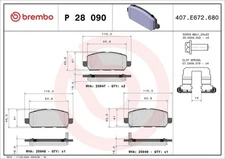 Brake Pad Set, disc brake BREMBO P28090