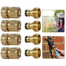 3/4" Garden Hose Quick Connect Water Hose Fit Brass Female Male Connector Set