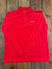 Columbia Fleece Sweater 1/4 Zip Pull Over Red Long Sleeve Men's Size XL