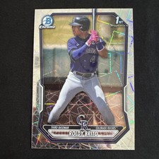 2026 Bowman Chrome Laser Refractor Roldy Brito 1st Bowman colorado rockies