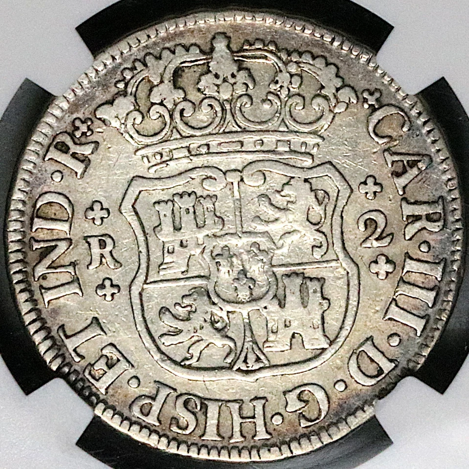 1763/53 NGC F Mexico 2 Reales Charles III Spain Rare Overdate Coin (25100401C) - Image 3 of 4